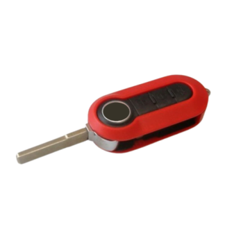 Three-button key shell (Red) - suitable for Fiat 500