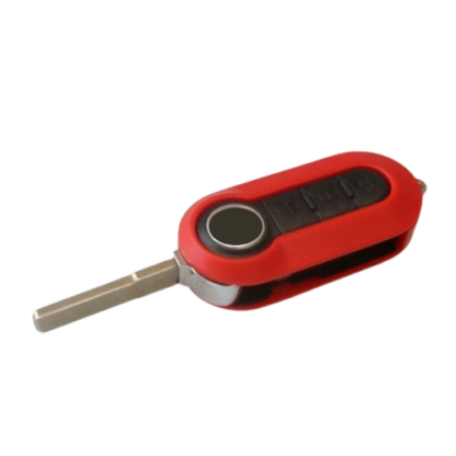 Three-button key shell (Red) - suitable for Fiat 500